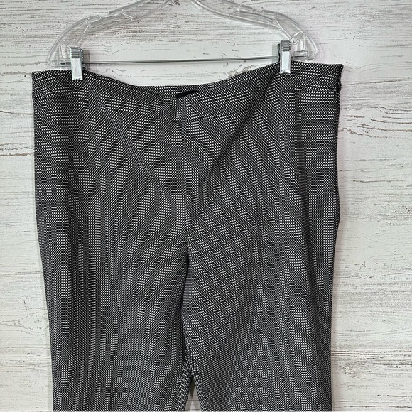 TALBOTS Micro Check Plaid Knit Straight Leg Trousers 18 - Picture 2 of 10